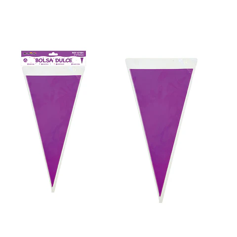 Bolsa para dulces triangular morado 18*37cm 10pcs