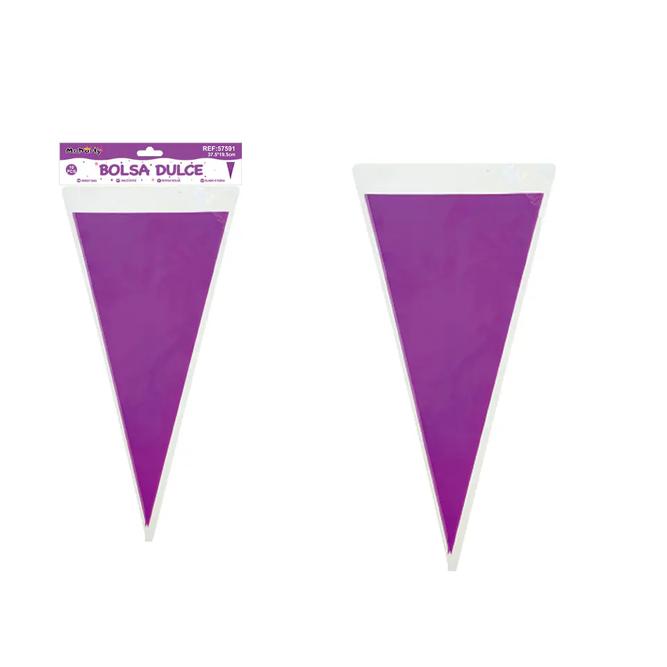 Bolsa para dulces triangular morado 18*37cm 10pcs 1
