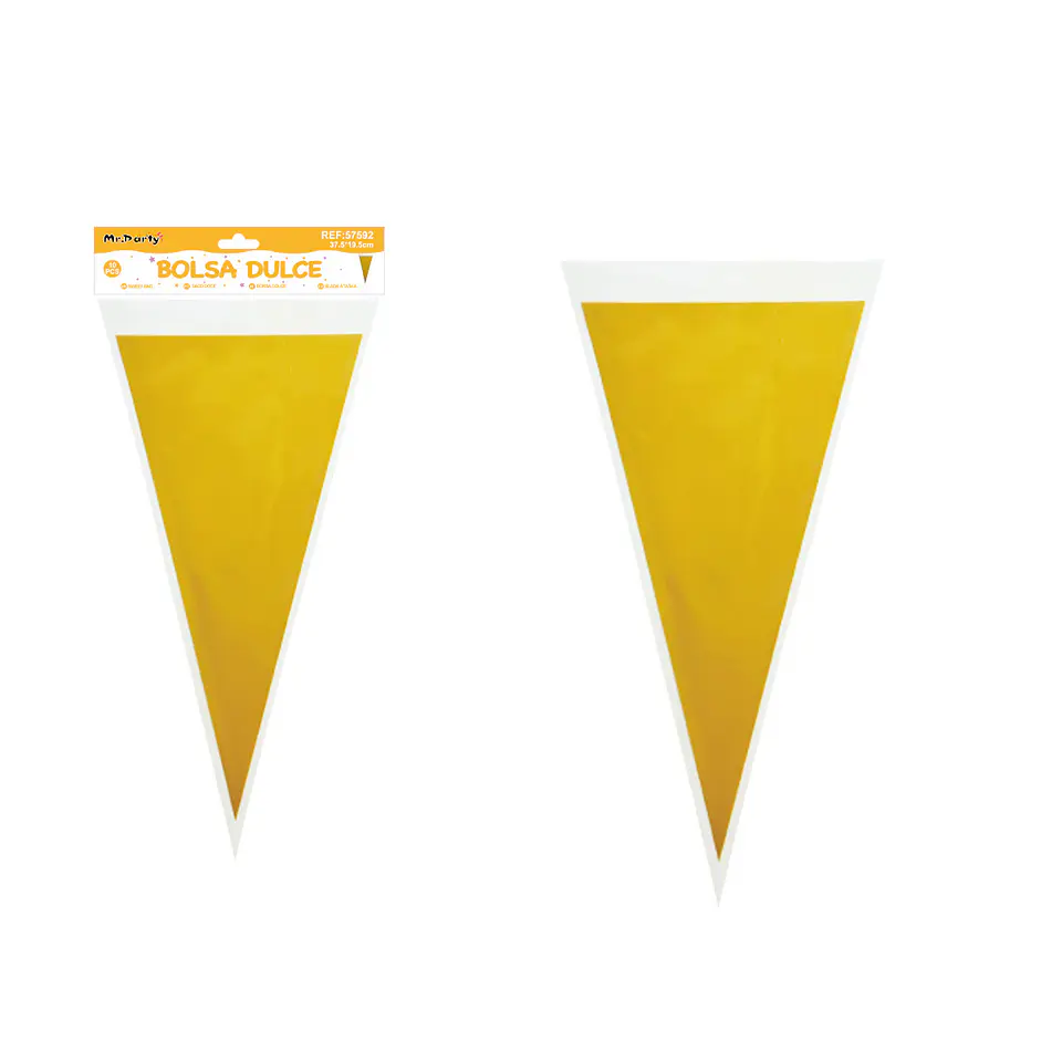 Bolsa para dulces triangular dorado 18*37cm 10pcs 1