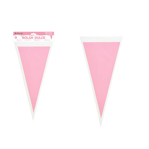 Bolsa para dulces triangular rosado claro 18*37cm 10pcs