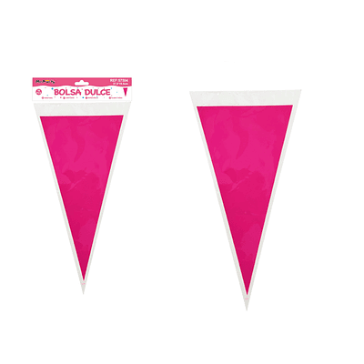 Bolsa para dulces triangular fucsia 18*37cm 10pcs