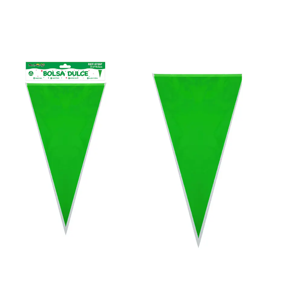 Bolsa para dulces triangular verde 18*37cm 10pcs 1