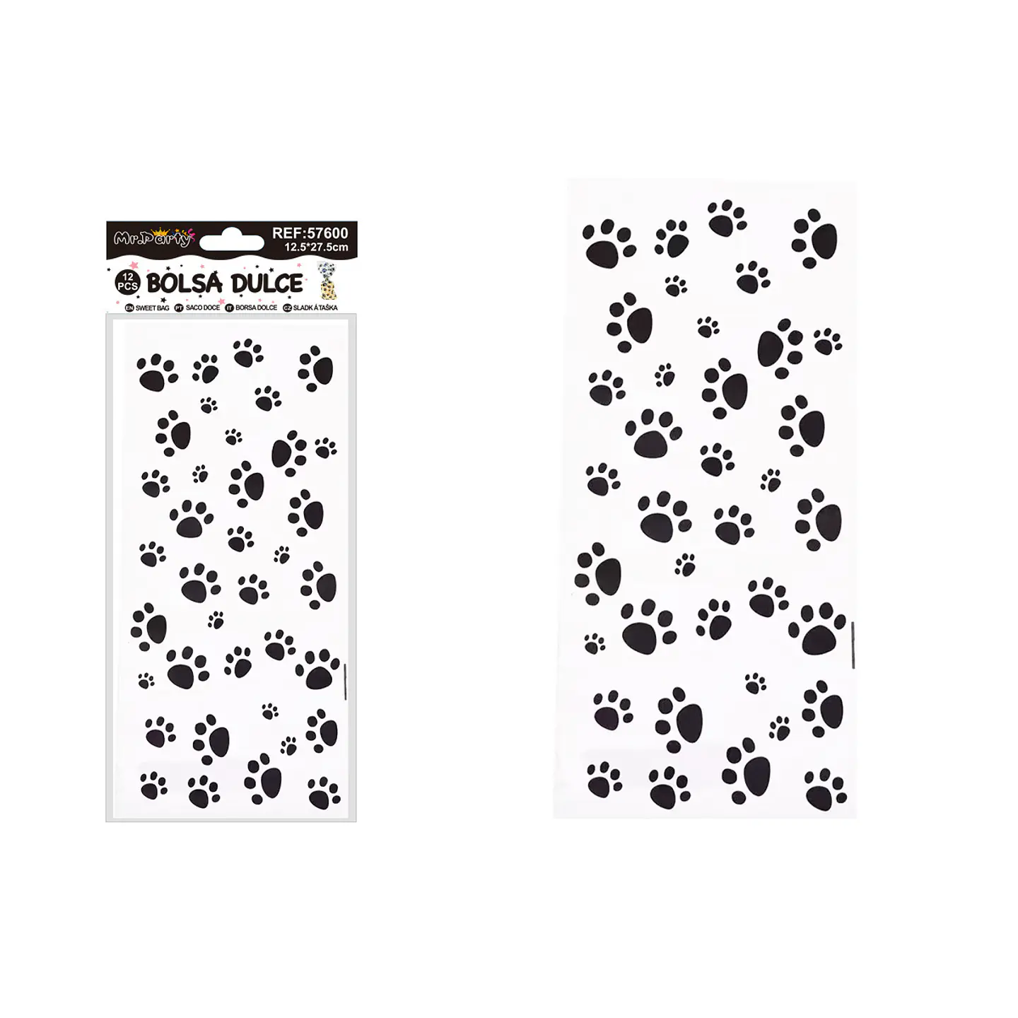 Bolsas de dulces huella de perro 12.5*27.5cm 12pcs 1