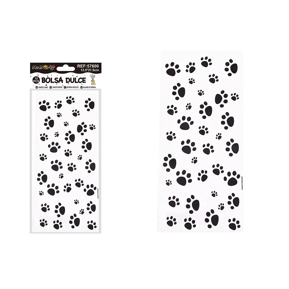 Bolsas de dulces huella de perro 12.5*27.5cm 12pcs 1