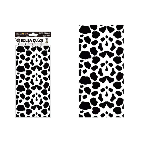 Bolsas de dulces estampado de vaca 12.5*27.5cm 12pcs