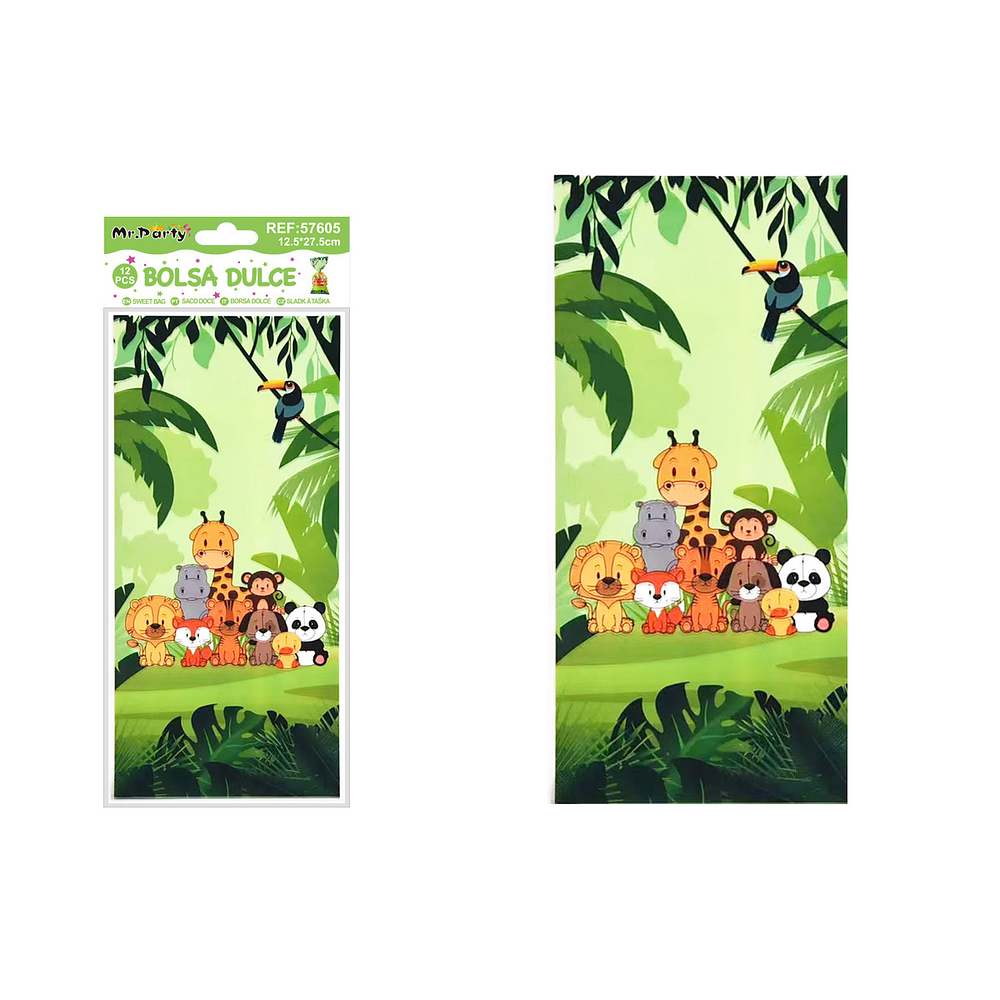 Bolsas de dulces animales 12.5*27.5cm 12pcs