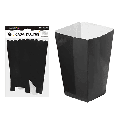 Caja cabritas/dulces ondulada plegable negro 12.5*7*6cm 6pcs