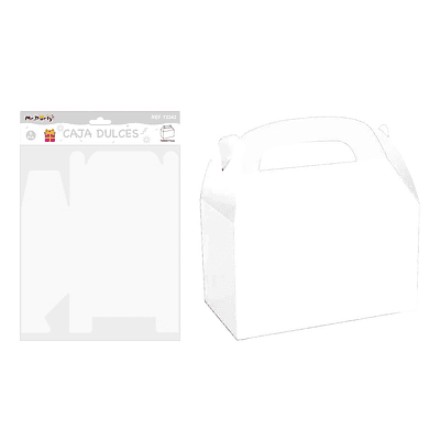 Caja dulces con manilla plegable blanco 14*6*11cm 6pcs