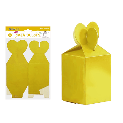 Caja dulces plegable amarillo 8.5*8.5*10cm 6pcs