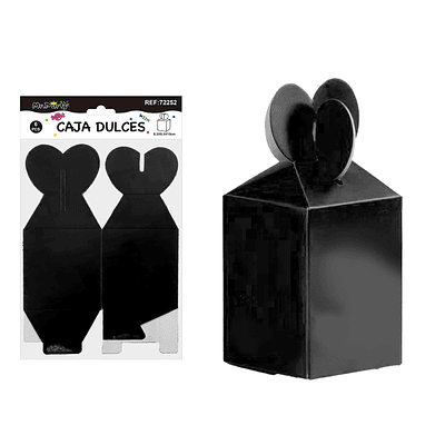 Caja dulces plegable negro 8.5*8.5*10cm 6pcs