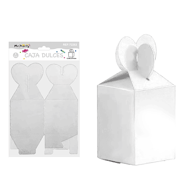 Caja dulces plegable blanco 8.5*8.5*10cm 6pcs