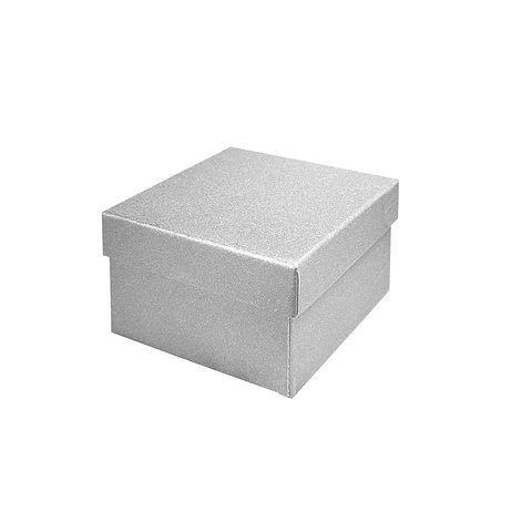 Caja de regalo cuadrada con brillo plateado 9.5*9.5*5.5cm 6pcs