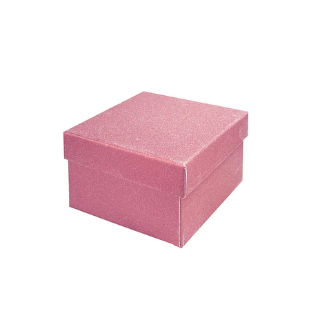 Caja de regalo cuadrada con brillo rosado 9.5*9.5*5.5cm 6pcs