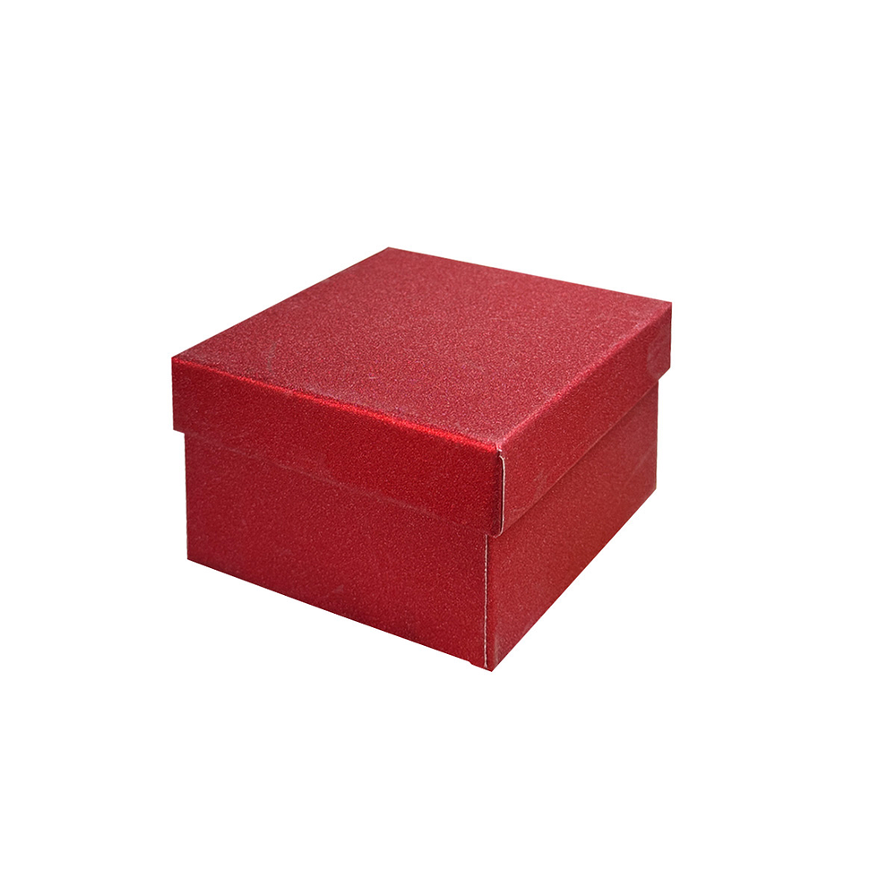 Caja de regalo cuadrada con brillo rojo 9.5*9.5*5.5cm