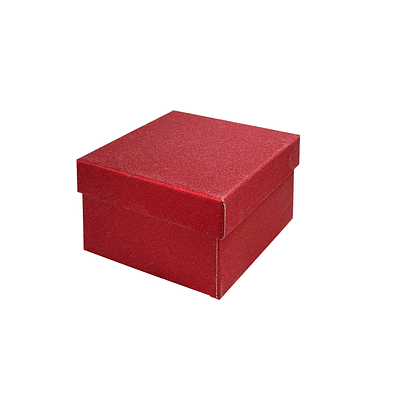 Caja de regalo cuadrada con brillo rojo 9.5*9.5*5.5cm