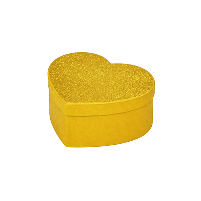 Caja de regalo corazón con glitter con tapa dorado 11.2*9.8*5.2cm