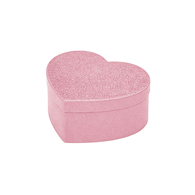 Caja de regalo corazón con glitter con tapa rosado 11.2*9.8*5.2cm