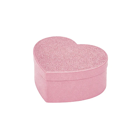 Caja de regalo corazón con glitter con tapa rosado 11.2*9.8*5.2cm 6pcs