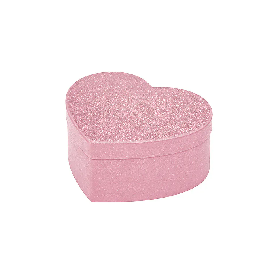 Caja de regalo corazón con glitter con tapa rosado 11.2*9.8*5.2cm 6pcs 1
