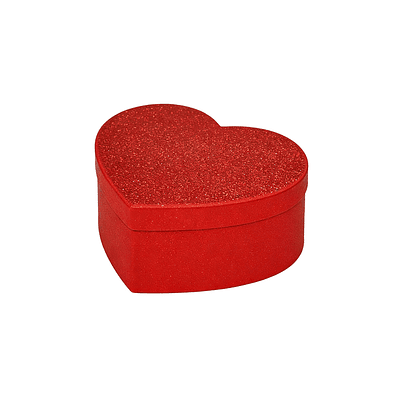 Caja de regalo corazón con glitter con tapa rojo 11.2*9.8*5.2cm