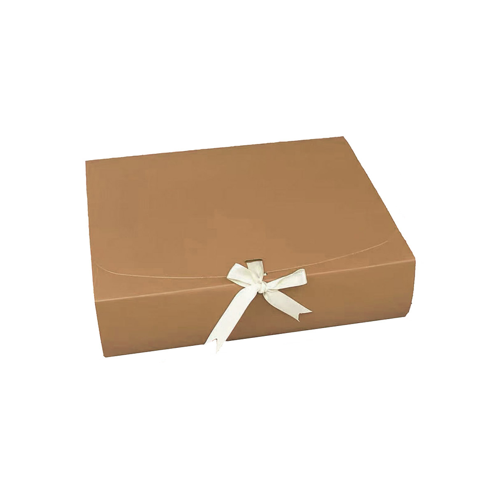 Caja de cartón plegable color kraft con cinta L 24*24*6cm 6pcs