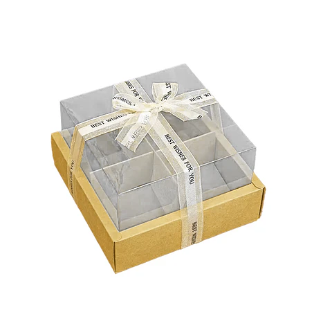 Caja de cartón plegable dorado mate sin cinta y division S 17*17*10cm 6pcs
