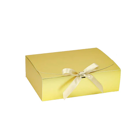 Caja de cartón plegable dorado mate con cinta XL 30*25*8cm 6pcs