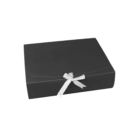 Caja de cartón plegable negra con cinta XL 30*25*8cm 6pcs
