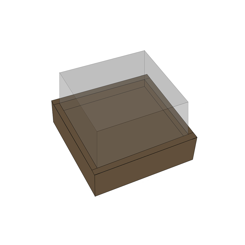 Caja de cartón plegable color kraft L 24.5*24.5*10cm 6pcs