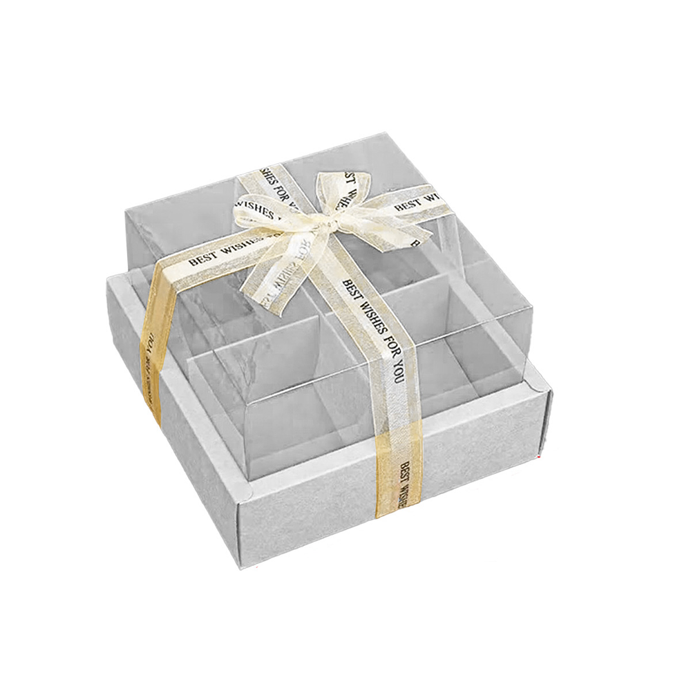 Caja de cartón plegable plateado mate sin cinta y division L 24.5*24.5*10cm 6pcs