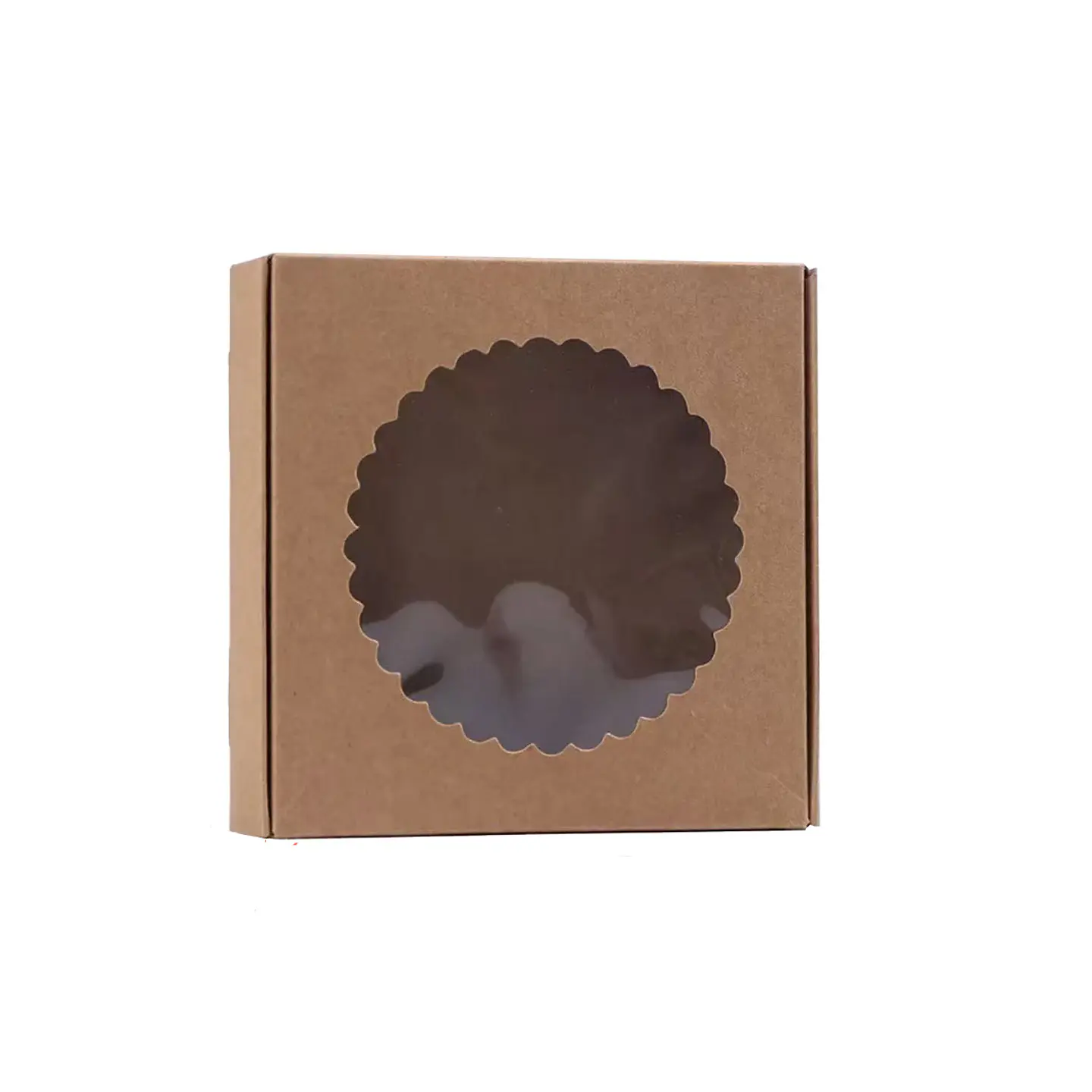 Caja de cartón plegable color kraft S 16.5*16.5*4cm 6pcs 1
