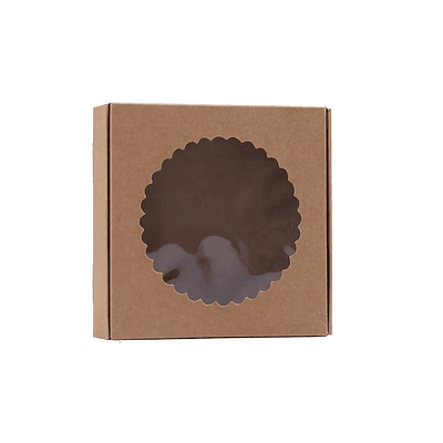 Caja de cartón plegable color kraft M 20*20*4.5cm 6pcs