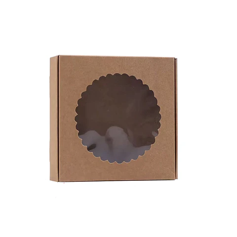 Caja de cartón plegable color kraft M 20*20*4.5cm 6pcs