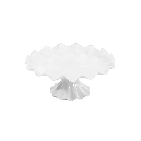 Soporte para torta superficie ondulada blanco 7*17cm