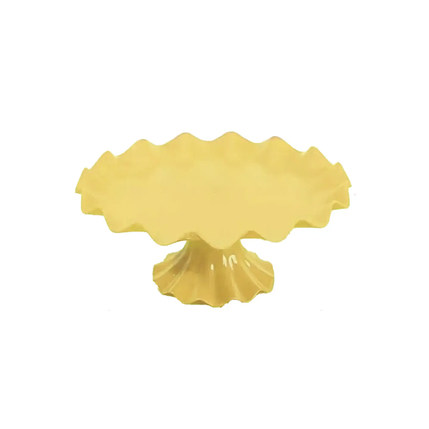 Soporte para torta superficie ondulada amarillo brillante 7*17cm 1
