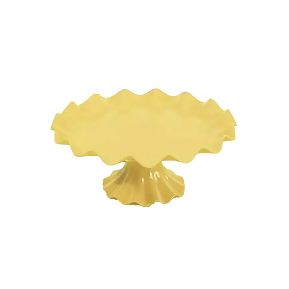 Soporte para torta superficie ondulada amarillo brillante 7*17cm 1
