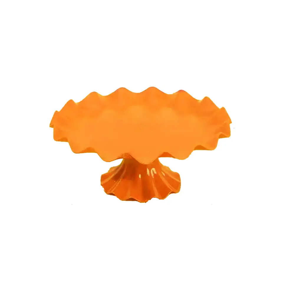 Soporte para torta superficie ondulada amarillo naranja 7*17cm 1