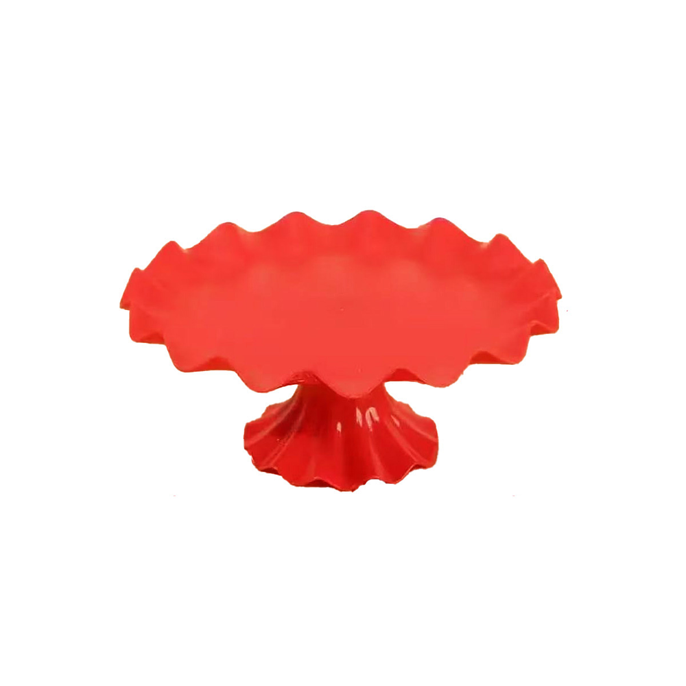 Soporte para torta superficie ondulada rojo intenso 7*17cm