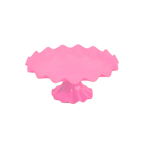 Soporte para torta superficie ondulada rosado fluorescente 7*17cm