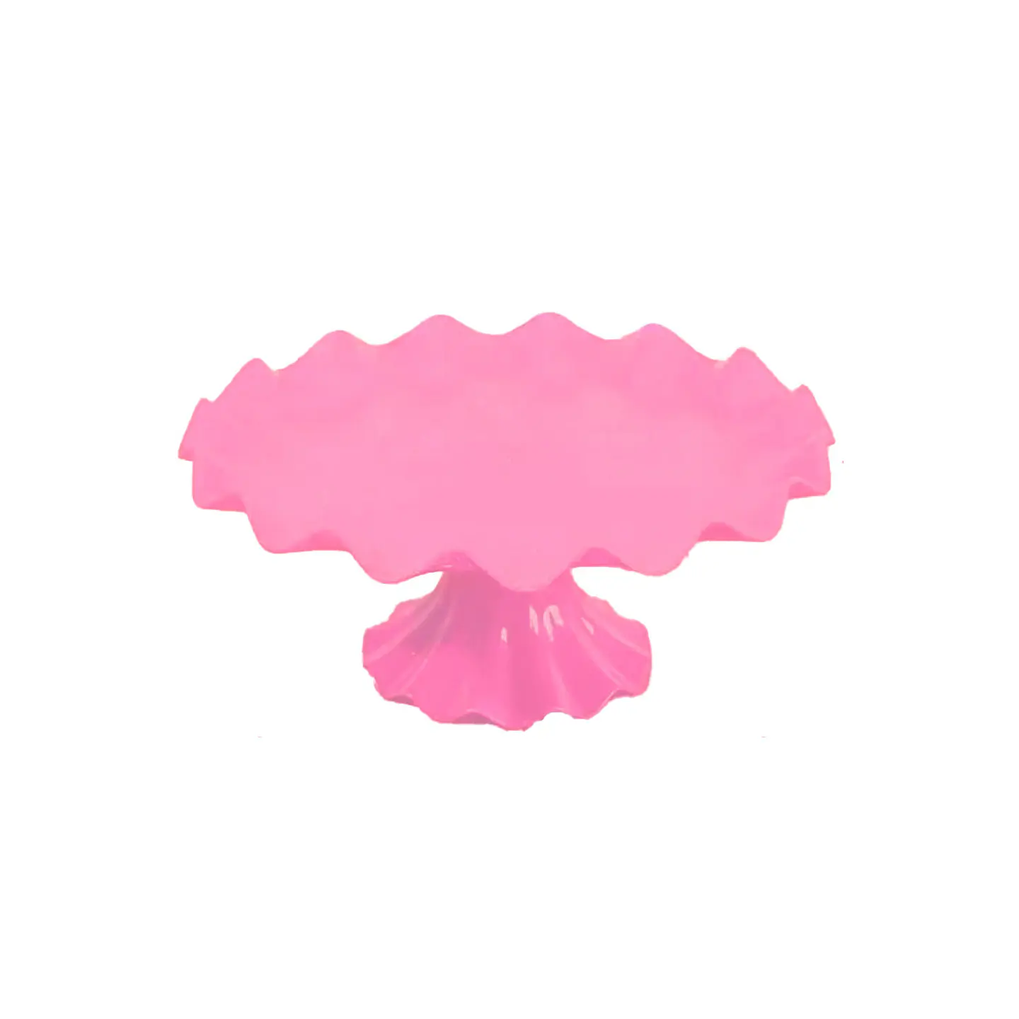 Soporte para torta superficie ondulada rosado fluorescente 7*17cm 1