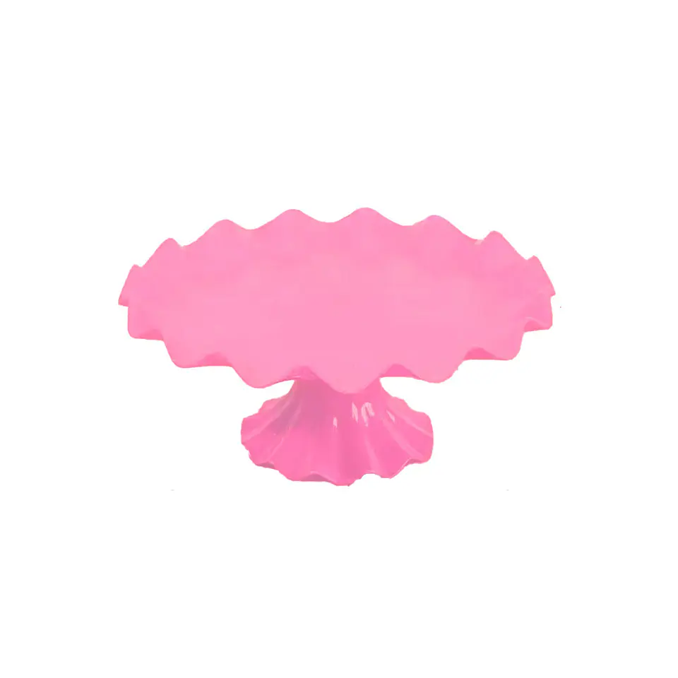 Soporte para torta superficie ondulada rosado fluorescente 7*17cm 1