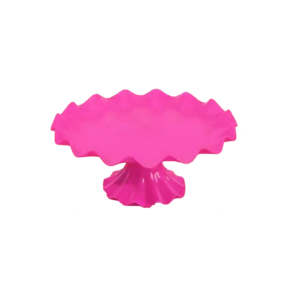 Soporte para torta superficie ondulada fucsia fluorescente 7*17cm