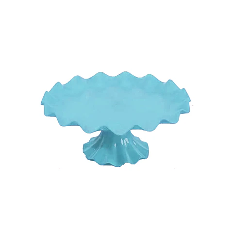 Soporte para torta superficie ondulada celeste 7*17cm