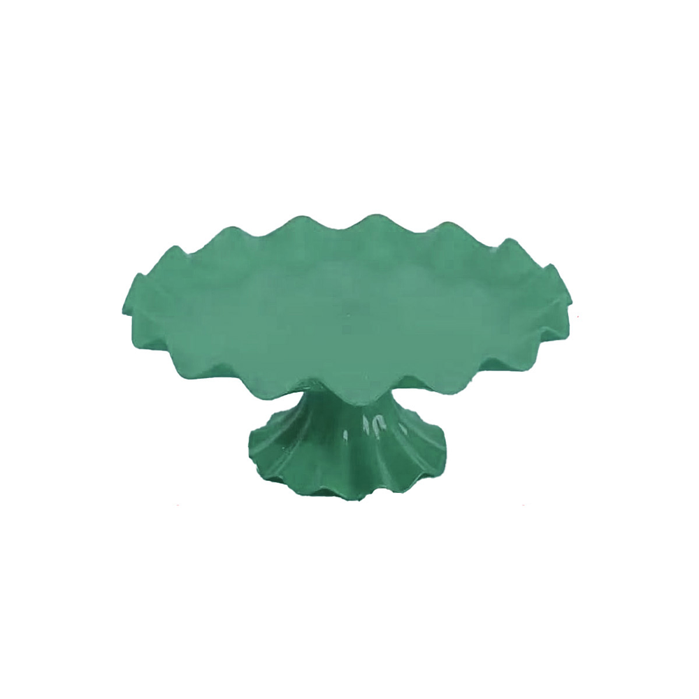 Soporte para torta superficie ondulada verde oscuro 7*17cm