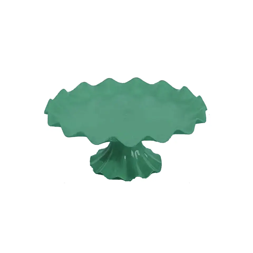 Soporte para torta superficie ondulada verde oscuro 7*17cm 1
