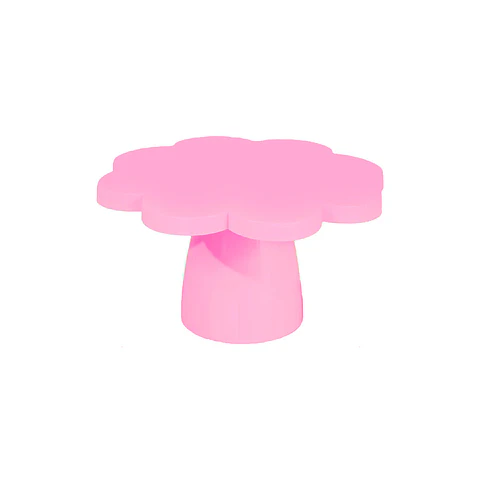 Soporte para torta superficie flor rosado fluorescente 10*25cm