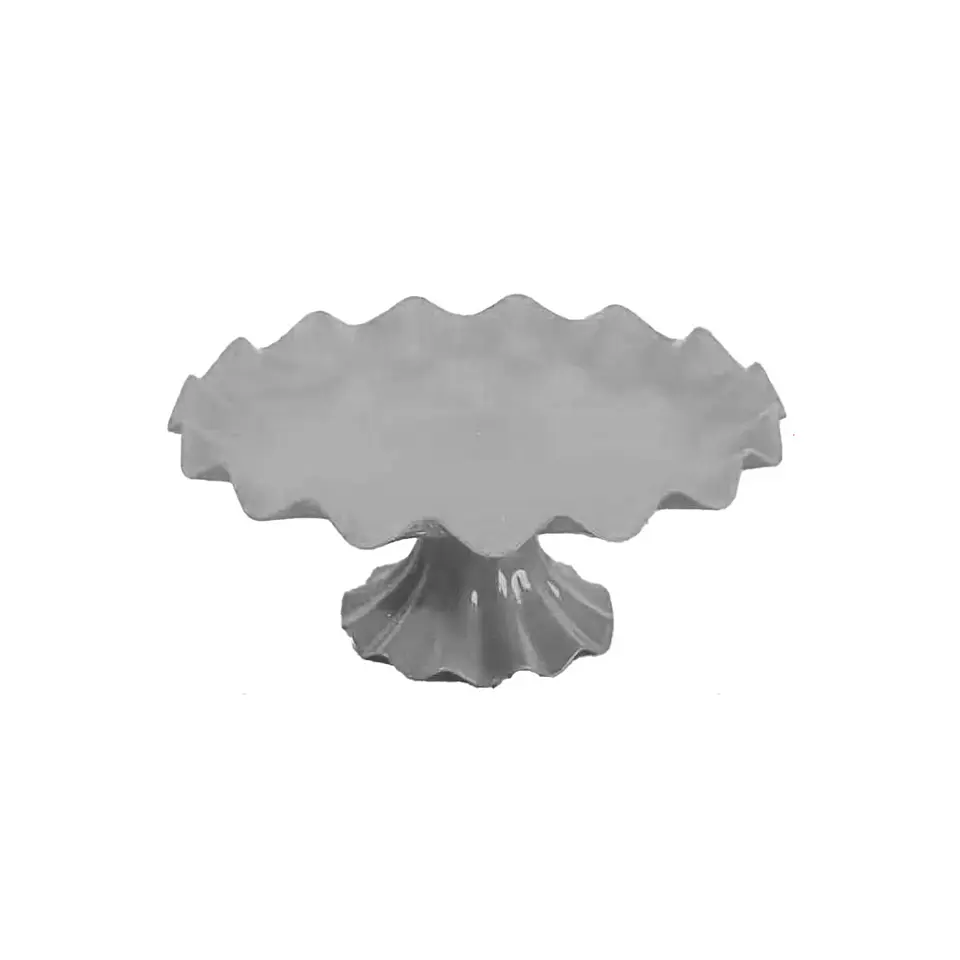 Soporte para torta superficie ondulada plateado 7*17cm 1