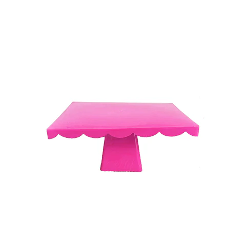 Soporte para torta superficie rectangular fucsia fluorescente 12*20*28cm