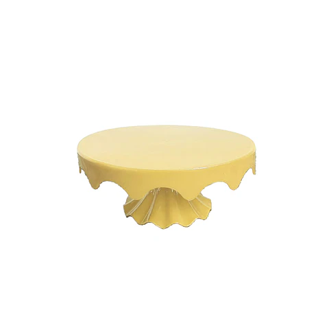 Soporte para torta superficie ondulada redonda amarillo brillante 20*32cm