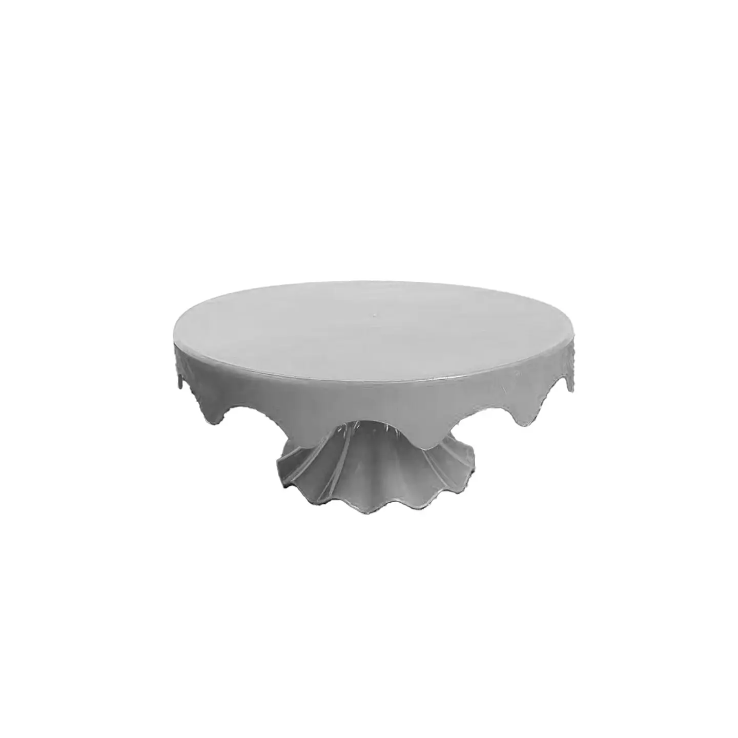 Soporte para torta superficie ondulada redonda plateado 20*32cm 1